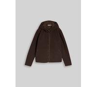 TOM TAILOR Damen Teddy Sweatjacke mit Kapuze, braun, Uni, Gr. XXXL