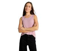 Tom Tailor - Figurbetontes Ripp-Top mit Rundhalsausschnitt pink - Gr. - M