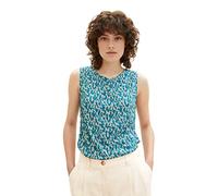 TOM TAILOR Damen 1037218 Top mit Muster, 32149-Petrol Small Abstract Design, XL