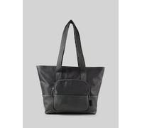 TOM TAILOR Damen TTVIENE L Shopper mit Materialmix, schwarz, Uni, Gr. ONESIZE