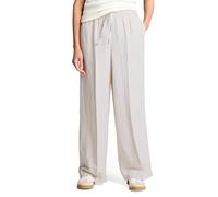 Tom Tailor - Loose Fit Hose mit Leinenanteil taupe white irregular stripe - Gr. - 30