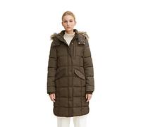 TOM TAILOR Damen Wintermantel mit Kapuze 1032489, 18123 - Tarmac Khaki, L