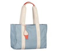TOM TAILOR Denim Azura Damen Shopper Umhängetasche Reißverschluss Groß Denim Hellblau