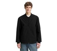 Bomberjacke TOM TAILOR DENIM, Herren, Gr. L, schwarz, Web, Obermaterial: 100% Polyester. Futter: 100% Polyester, unifarben, regular fit normal, Rippbündchen, Jacken Bomberjacke, mit Taschen (39093954-