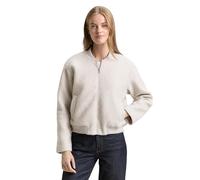 Cabanjacke TOM TAILOR DENIM, Damen, Gr. L, cloud grau, Web, Obermaterial: 100% Polyester. Futter: 100% Polyester, unifarben, lässig geschnitten hüftlang, Rundhals, Flachstrickbündchen, Jacken, mit wei