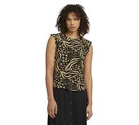 TOM TAILOR Denim Damen 1026105 Top mit Flügelärmeln, 26948-Black Animal Print, L