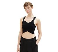 TOM TAILOR Denim Damen 1036516 Braclette Top, 14482-Deep Black, S