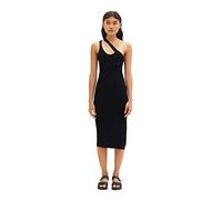 TOM TAILOR Denim Damen 1036518 One Shoulder-Strickkleid mit Schlitz, 14482-Deep Black, XL