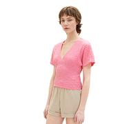 TOM TAILOR Denim Damen 1036546 Crinkle Bluse T-Shirt, 31685-Fresh Pink, L