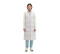 Denim Tom Tailor - Lange Puffer-Weste basic light grey - Gr. - S
