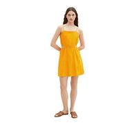 TOM TAILOR Denim Damen 1036611 Leinen Minikleid mit Cut-Out, 31684-Bright Mango Orange, L