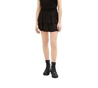 TOM TAILOR Denim Damen 1036620 Mini Volant Rock, 14482-Deep Black, XL