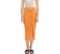 TOM TAILOR Denim Damen 1036624 Rock mit Schlitz & Muster, 31713-Mango Batik Vichy Print, XL