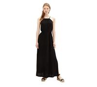 TOM TAILOR Denim Damen 1036843 Maxikleid mit Bindegürtel, 14482-Deep Black, XS