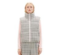 TOM TAILOR Denim Damen 1037588 Puffer Weste mit Wendefunktion, 32456-rose Grey Check, L