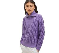 TOM TAILOR Denim Damen 1038155 Basic Troyer Pullover, 32255-lilac, XL