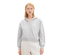 TOM TAILOR Denim Damen 1038373 Cropped Sweatjacke mit Kapuze, 32510-basic Light Grey Melange, M