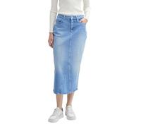 Denim Tom Tailor - Midi Jeansrock mit recycelter Baumwolle used mid stone blue denim - Gr. - XS