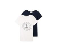 TOM TAILOR Denim Damen 1044814 T-Shirt, 10668 - Sky Captain Blue, XL EU