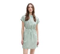 Denim Tom Tailor - Mini-Blusenkleid mit Streifenmuster white green vertical stripe - Gr. - S