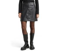 Tom Tailor Denim leicht ausgestellter Rock in Lederoptik mit Knopfverschluss in Black, Größe XS