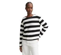 Denim Tom Tailor - Langarmshirt mit Streifenmuster black white stripe - Gr. - XXL