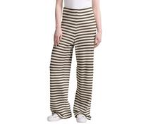 TOM TAILOR DENIM - Wide Leg Strickhose olive white stripe XS