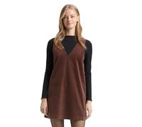 TOM TAILOR Denim Damen 1048605 Mini-Kleid aus Samt, 38824-Soft Chocolate Brown, L