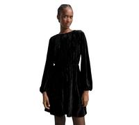 TOM TAILOR Denim Damen 1048613 Mini-Samtkleid mit Schleifen-Detail, 14482-Deep Black, L