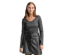 Denim Tom Tailor - Slim Fit Langarmshirt mit Glitzer-Effekt black glitter - Gr. - M