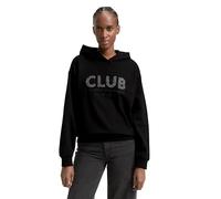 Tom Tailor Denim - Oversize Hoodie Sweatshirt mit Glitzer-Applikation deep black - Gr. - M