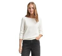 TOM TAILOR Denim Damen 1049053 Fitted Sweatshirt mit Raffungen, 10332-Off White, XXL