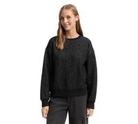 TOM TAILOR Denim Damen 1049055 Sweatshirt mit Glitzer-Effekt, 34029-Black Glitter, XL