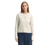 TOM TAILOR Denim Damen 1049062 Cosy Cardigan mit Rundhalsausschnitt, 10396-Marble Beige Melange, S