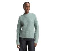 TOM TAILOR Denim Damen 1049071 Relaxed Fit Strickpullover mit Stehkragen, 14395-Silver Cloud Blue Melange, S