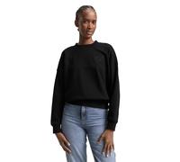 Sweatshirt TOM TAILOR DENIM, Damen, Gr. L, deep schwarz, Sweatware, Obermaterial: 52% Baumwolle, 48% Polyester, unifarben, regular fit normal, Rundhals, Rippbündchen, Sweatshirts, mit Rippbündchen (27