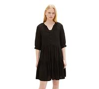 TOM TAILOR Denim Damen Babydoll Kleid mit Volant 14482 - Deep Black M