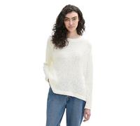 TOM TAILOR Denim Damen Basic Bouclé Pullover,10332 - Off White, M