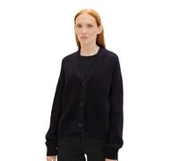 TOM TAILOR Denim Damen Basic Cardigan mit V-Auschnitt, deep black, M