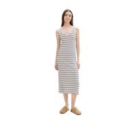 Tom Tailor Denim - Midikleid mit Ripp white multicolor stripe - Gr. - L