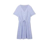 TOM TAILOR Denim Damen Basic Mini-Kleid mit Allover Muster, 35325 - Mid Blue Minimal Print, XS