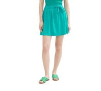 TOM TAILOR Denim Damen Basic Mini-Rock mit Leinen, bright green, XS
