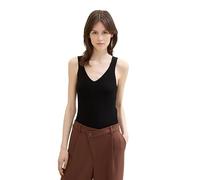 TOM TAILOR Denim Damen Basic Strick-Top mit Struktur, deep black, XXL