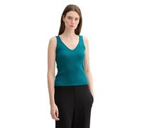 TOM TAILOR Denim Damen Basic Strick-Top mit Struktur, rough green, XL