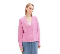 TOM TAILOR Denim Damen Basic Strickjacke mit Knöpfen,31646 - Soft Summer pink, XXL