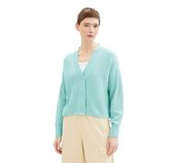 TOM TAILOR Denim Damen Basic Strickjacke mit V-Ausschnitt, 13117 - Pastel Turquoise, M
