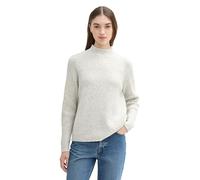 TOM TAILOR Denim Damen Basic Strickpullover in melierter Optik,10396 - Marble Beige Melange, L