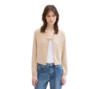 TOM TAILOR Denim Damen Basic T-Shirt Cardigan mit Waffel-Struktur, Bisque, XL