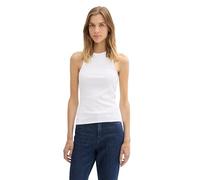 TOM TAILOR Denim Damen Basic Tanktop mit RIPP,20000 - White, XL