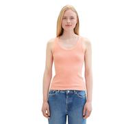 TOM TAILOR Denim Damen Basic Tanktop mit Ripp, burnt terracotta, XXL